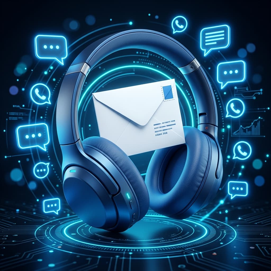 Contact headphones illustration mockup
