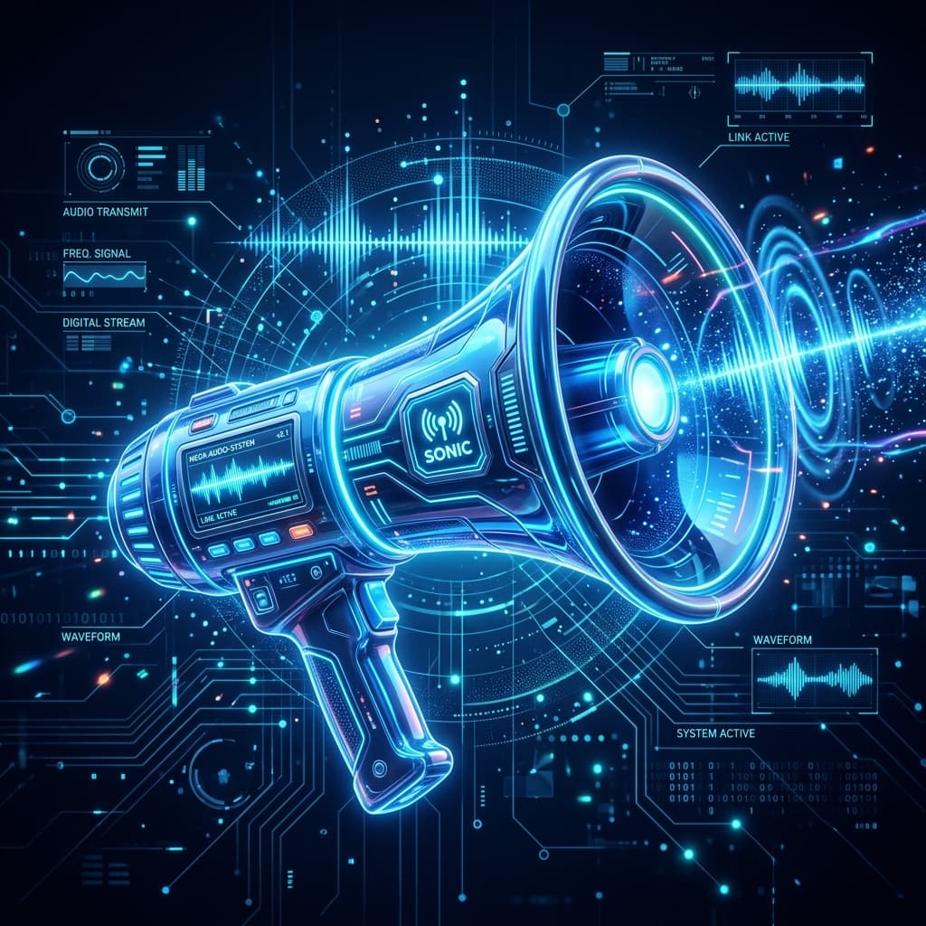3D Glowing Megaphone