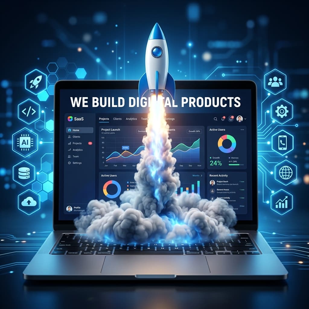 Projects showcases with rocket launch